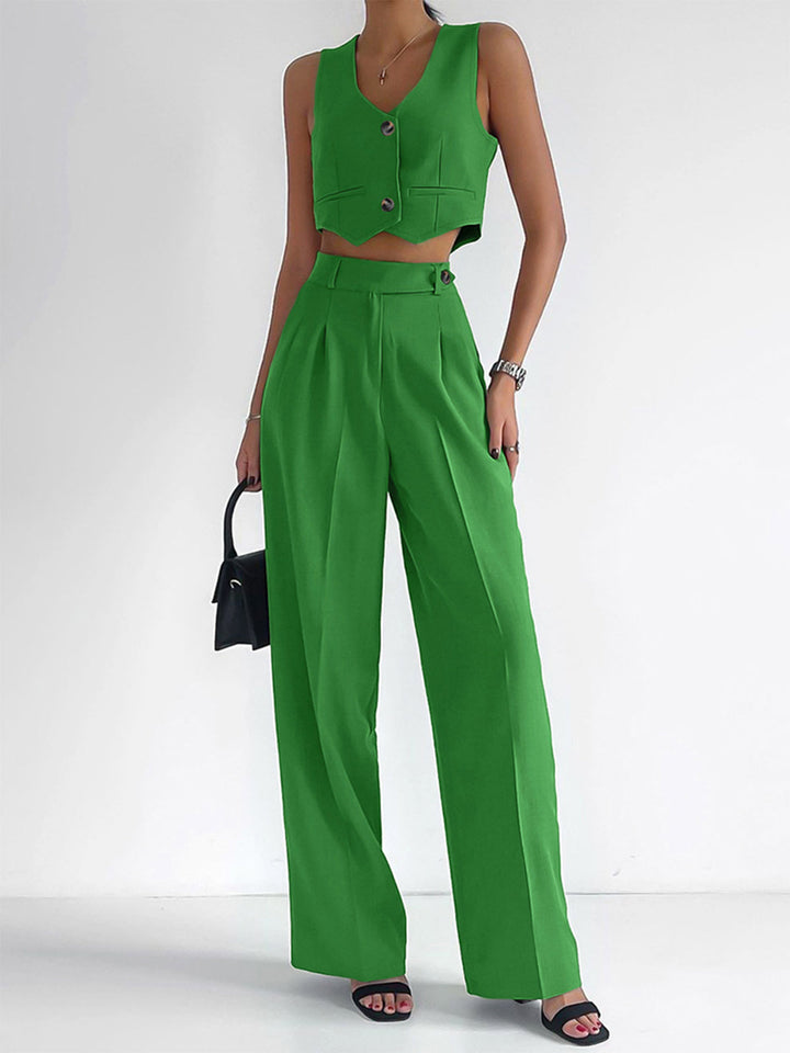 Arden Button-Front Waistcoat & Pants Set