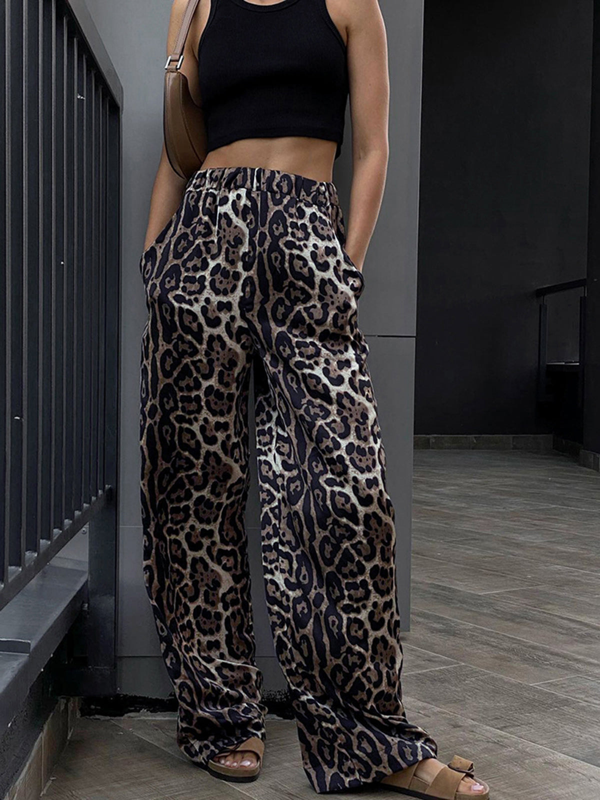 Leona Leopard Wide-Leg Pants