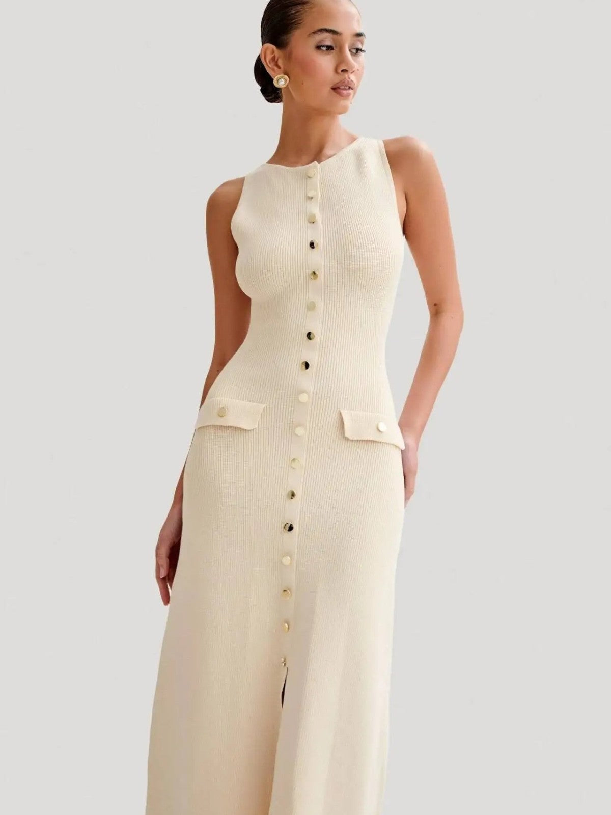 Sophie Button Knit Midi Dress