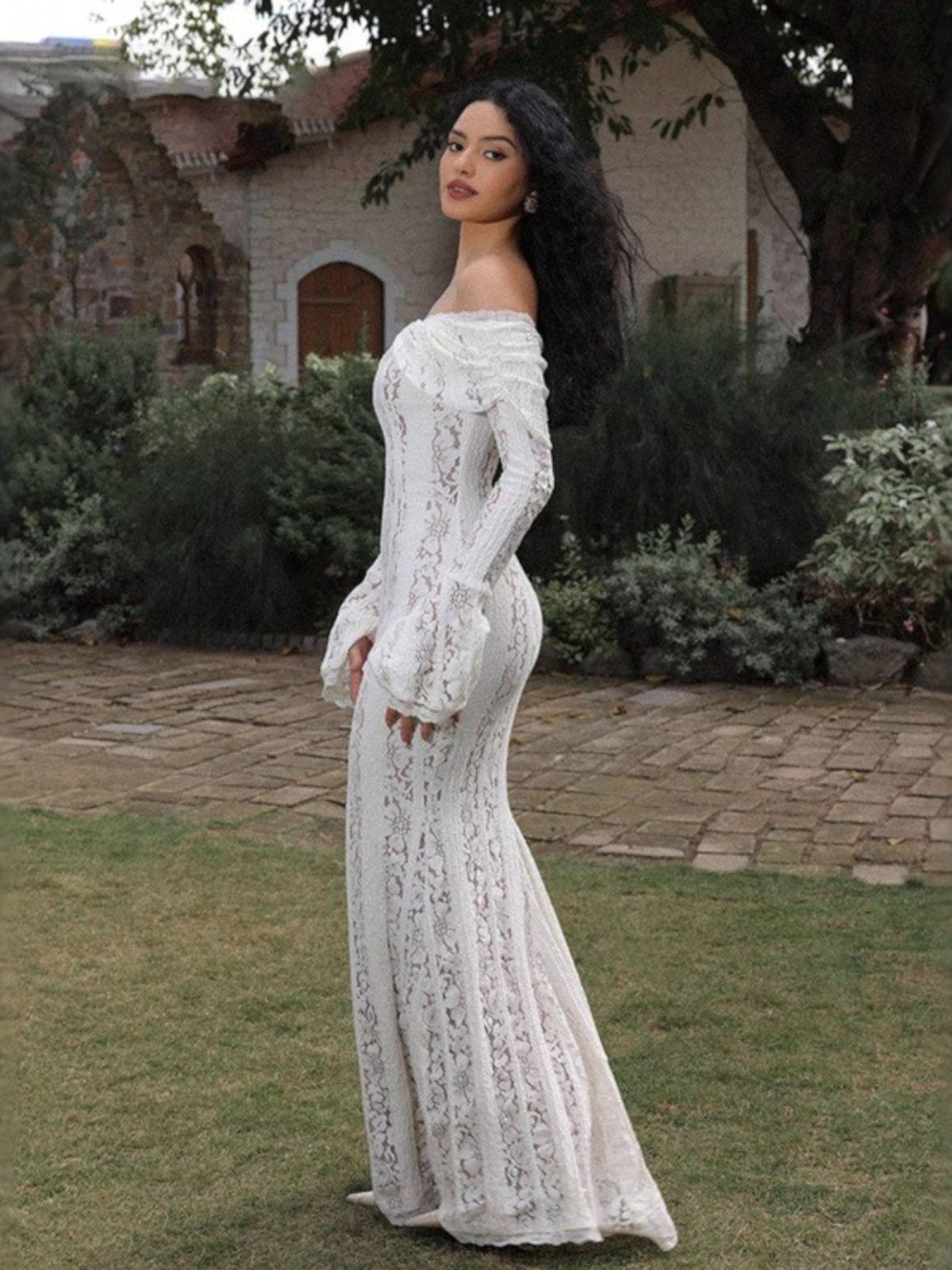 Freya Lace Off-Shoulder Maxi Dress