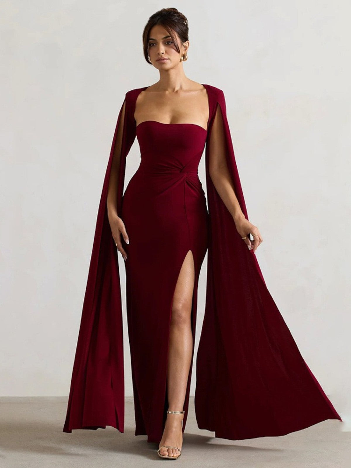 Valeria Cape Sleeve Evening Gown