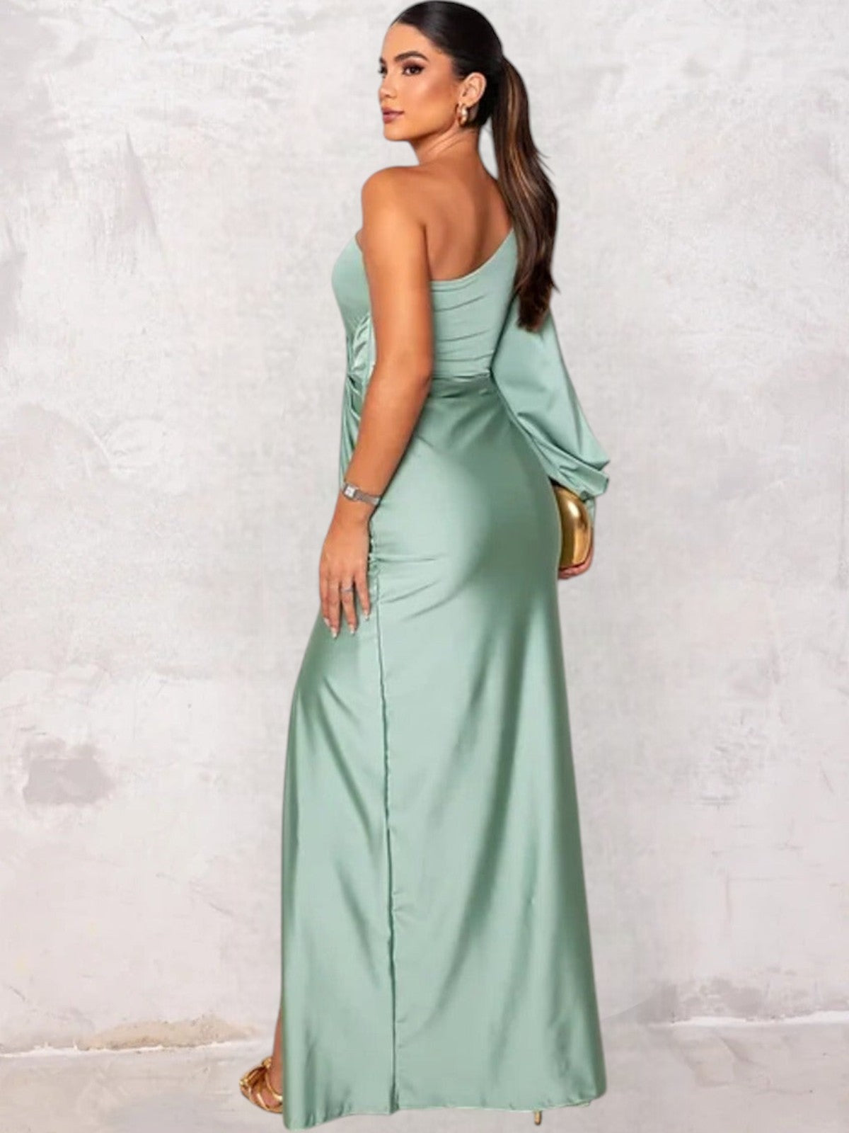 Latina One-Shoulder Ruched Maxi Dress