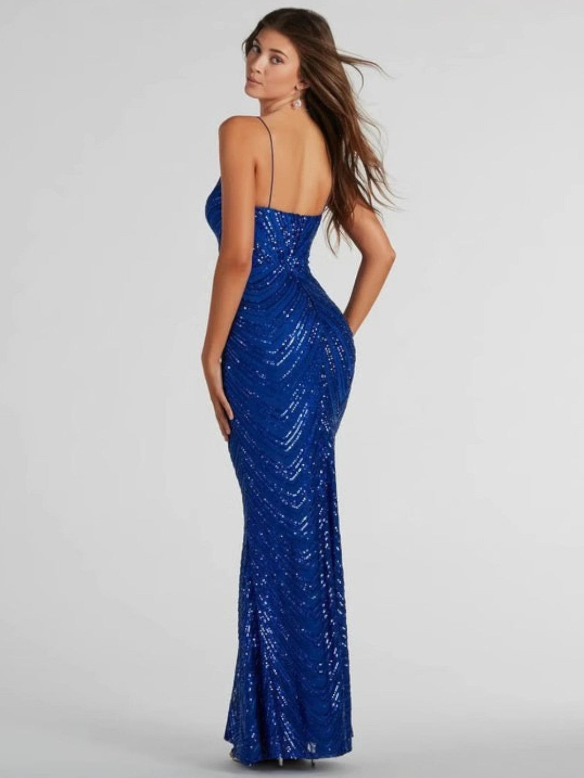 Fiora Sequin Mesh Evening Gown