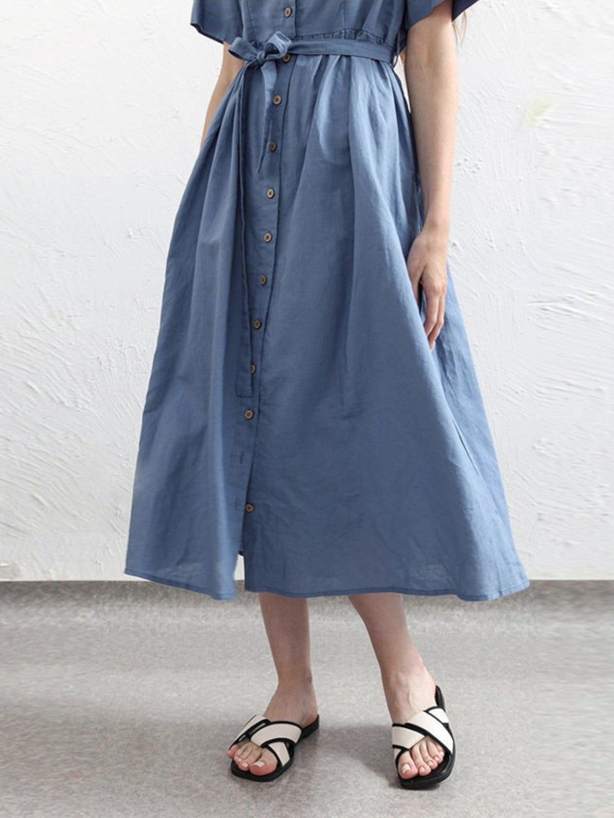 Luna Button-Down Midi Dress