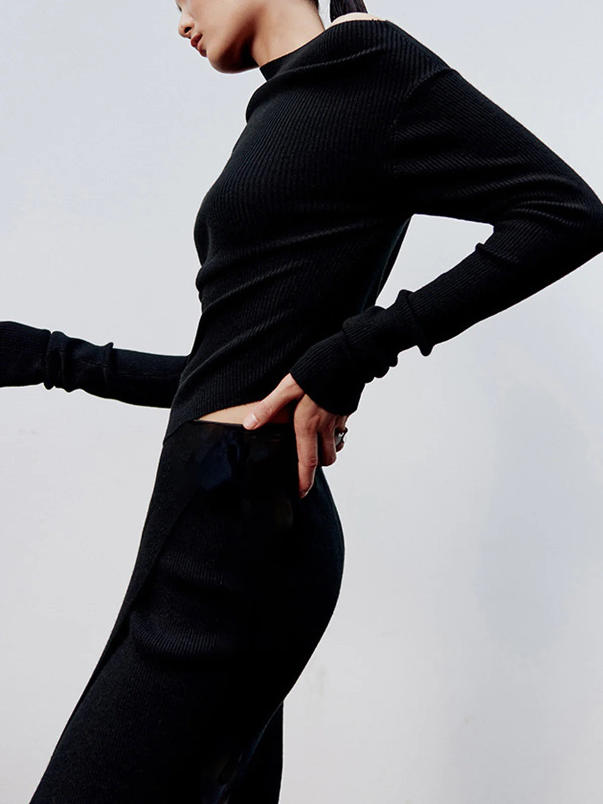 Lina Asymmetric Knit Sweater