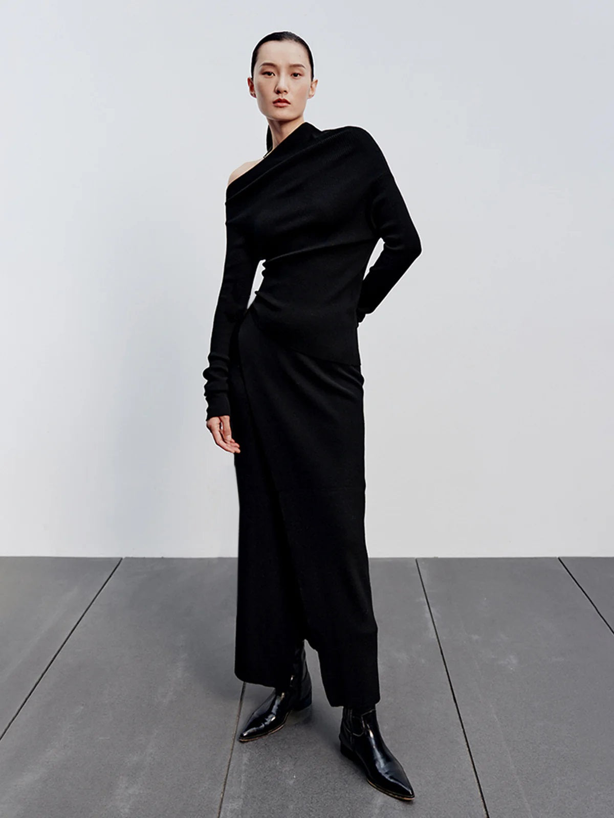 Lina Asymmetric Knit Sweater