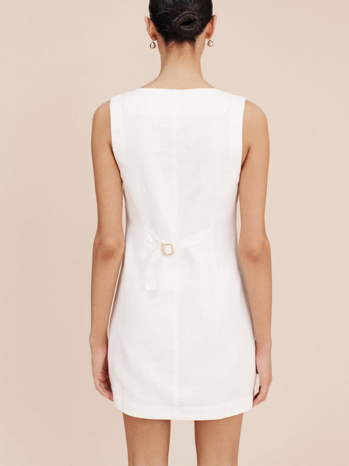 Arden Button-Front Cotton Mini Dress