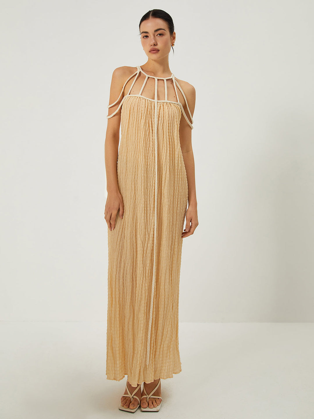 Elara Draped Halterneck Maxi Dress