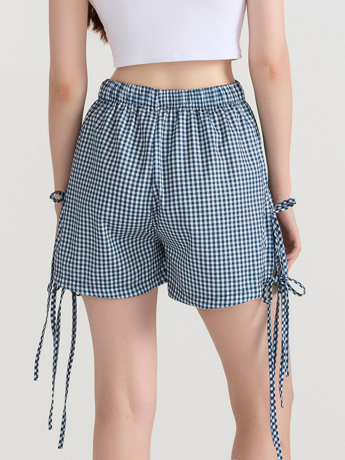 Lila Plaid Bow Tie Skirt