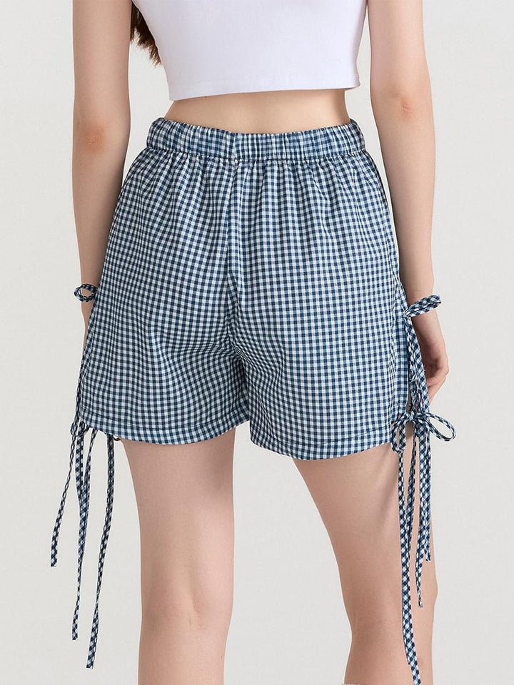 Sienna Plaid Bow Tie Shorts