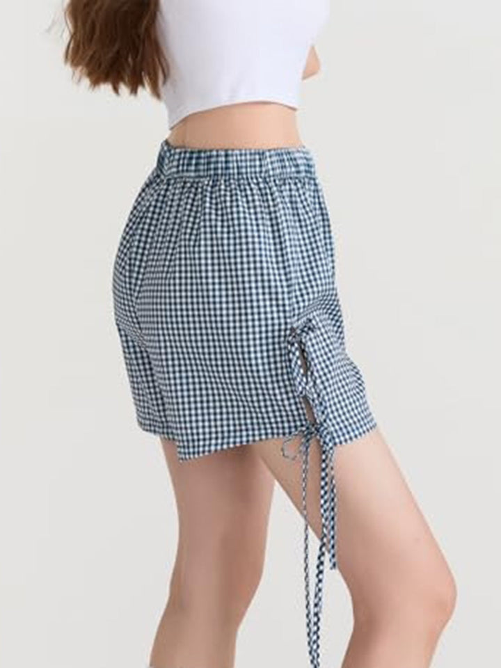 Sienna Plaid Bow Tie Shorts