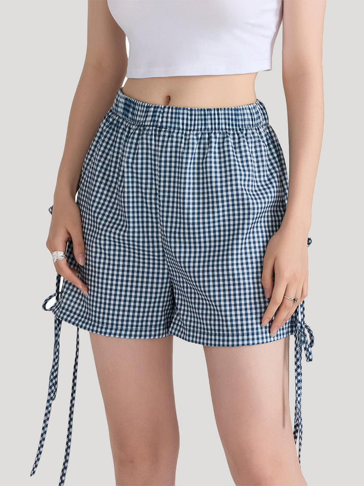 Sienna Plaid Bow Tie Shorts