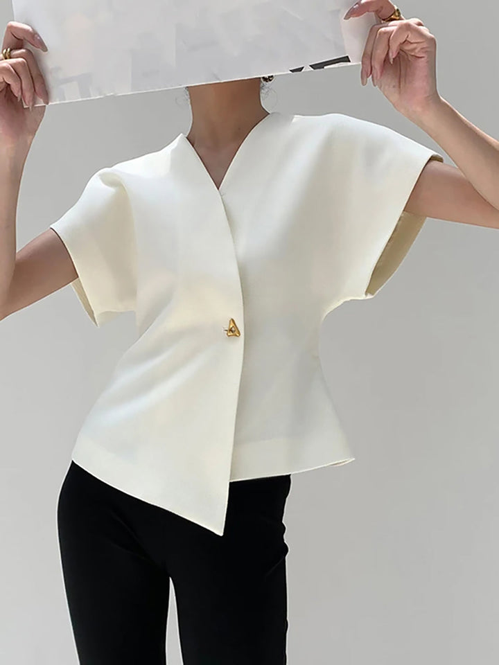 Nora V-Neck Button Blouse