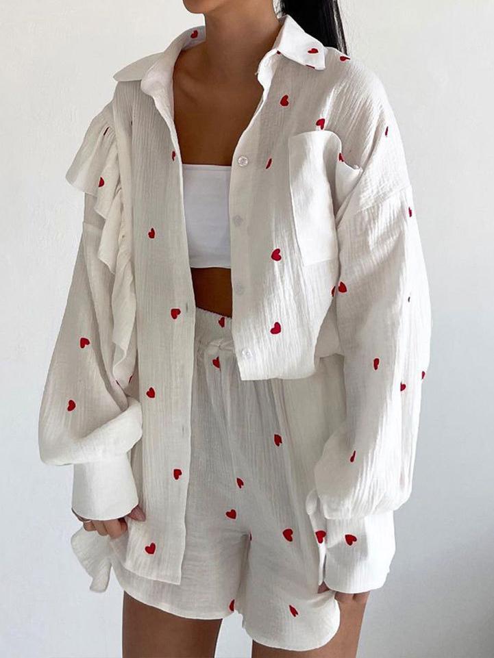 Elara Ruffle Shorts Set