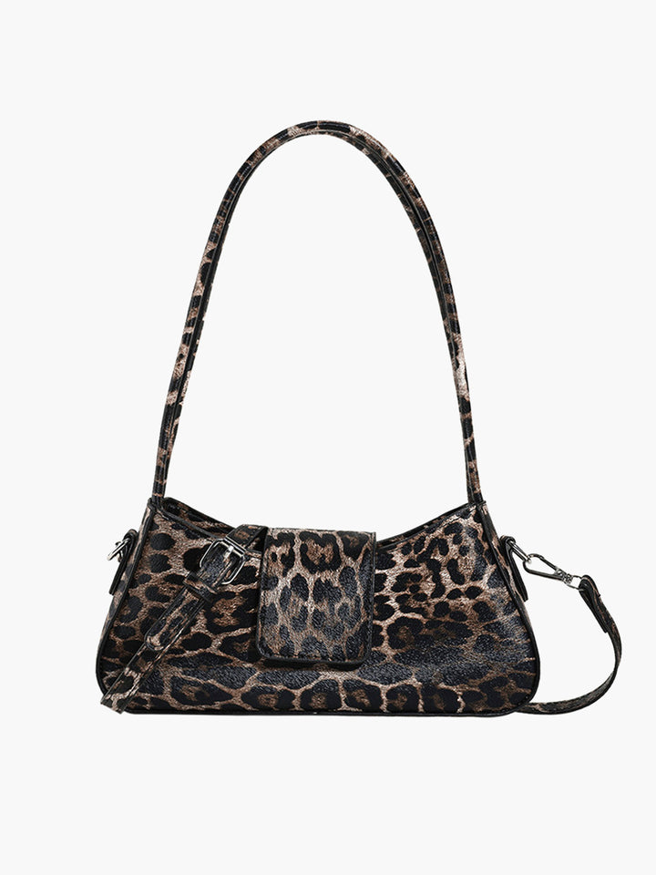 Leona Leopard-Print Buckle Armpit Bag