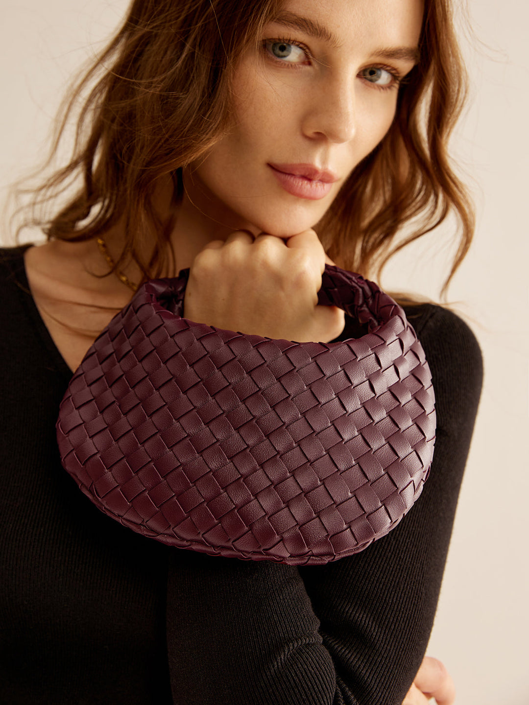 Fiora Rounded Woven Handbag