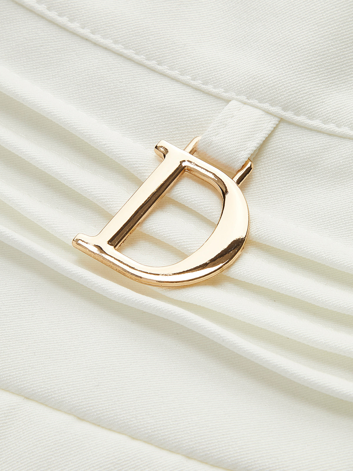 Aria Metal Letter Pleated Mini Skirt