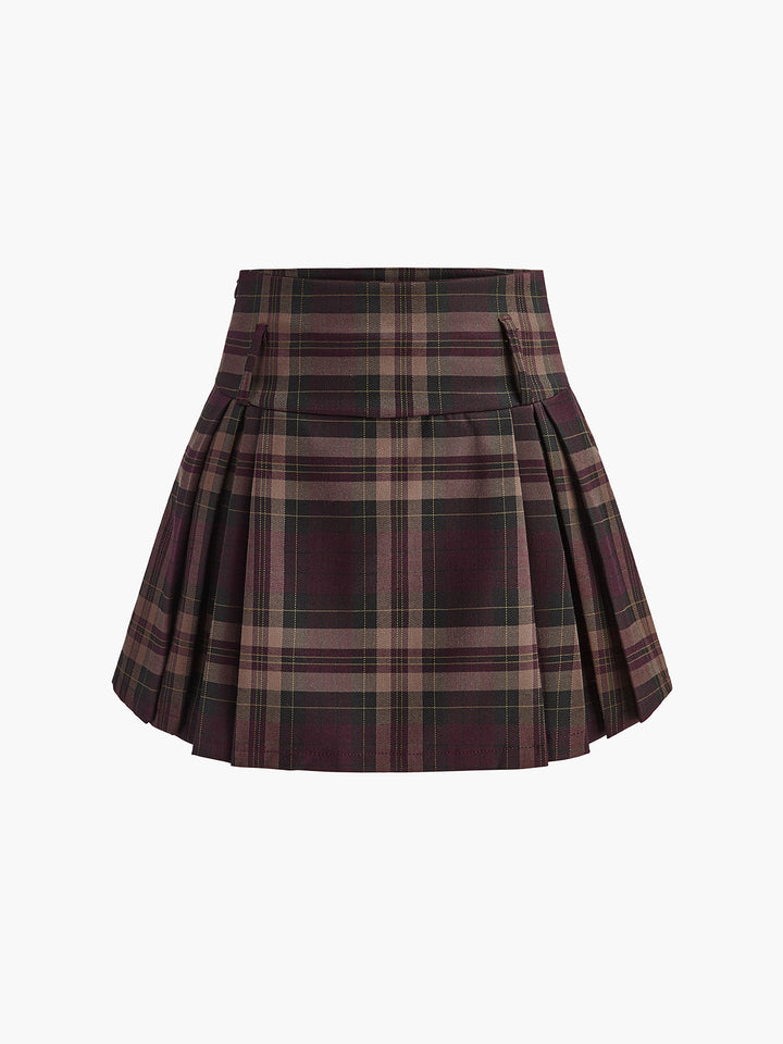 Zara Checked Zipper Mini Skirt