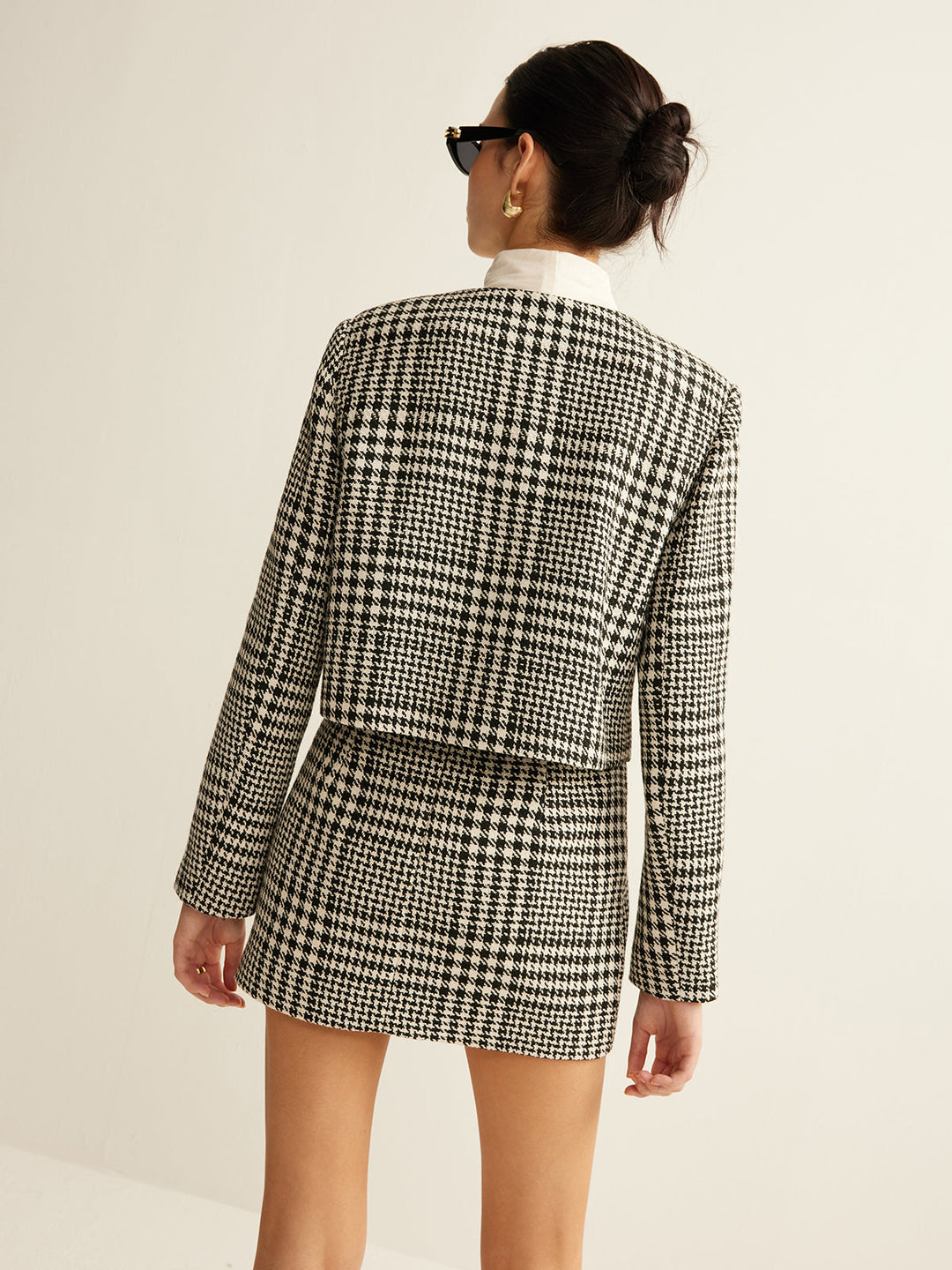 Ella Wool-Blend Checked Mini Skirt