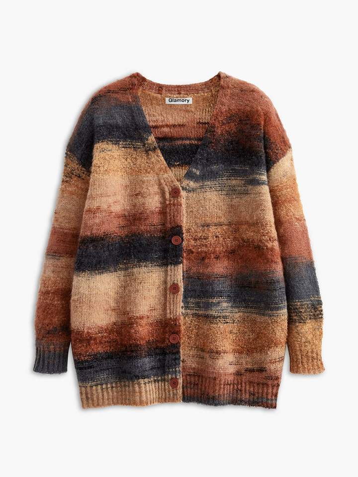 Elara V-Neck Ombre Oversized Cardigan