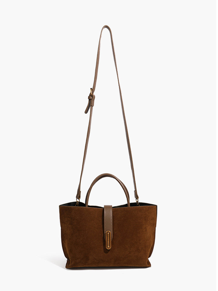 Vivara Top Handle Suede Bag