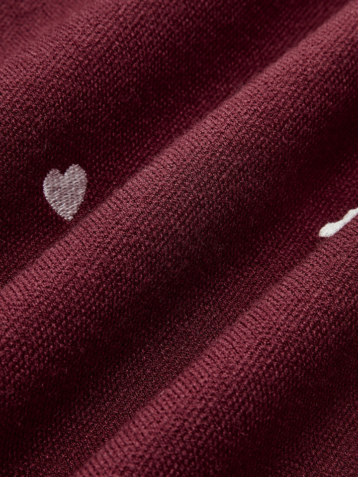 Amara Embroidered Heart Oversized Knit Sweater