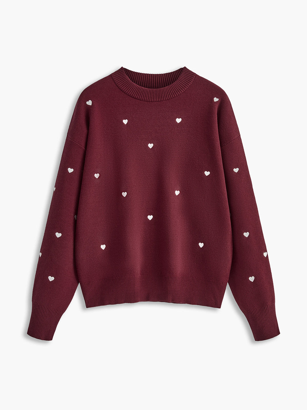 Amara Embroidered Heart Oversized Knit Sweater