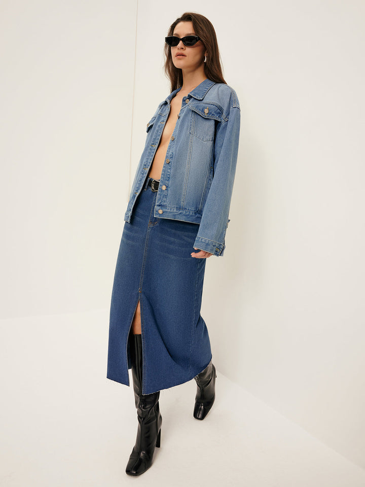 Nova High-Waist Denim Skirt