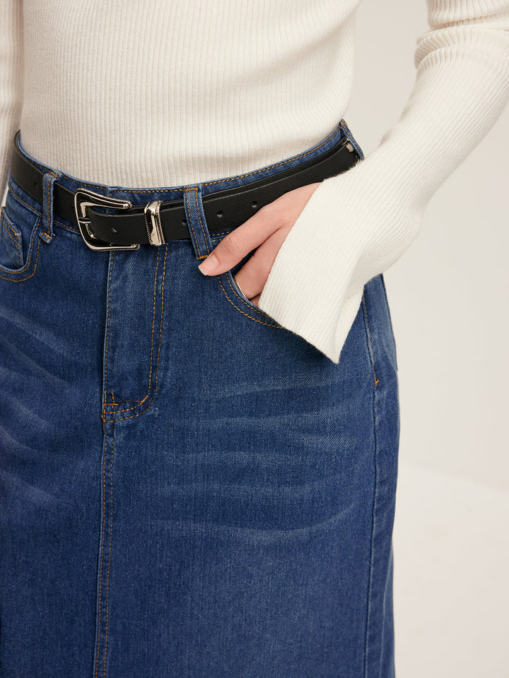 Nova High-Waist Denim Skirt