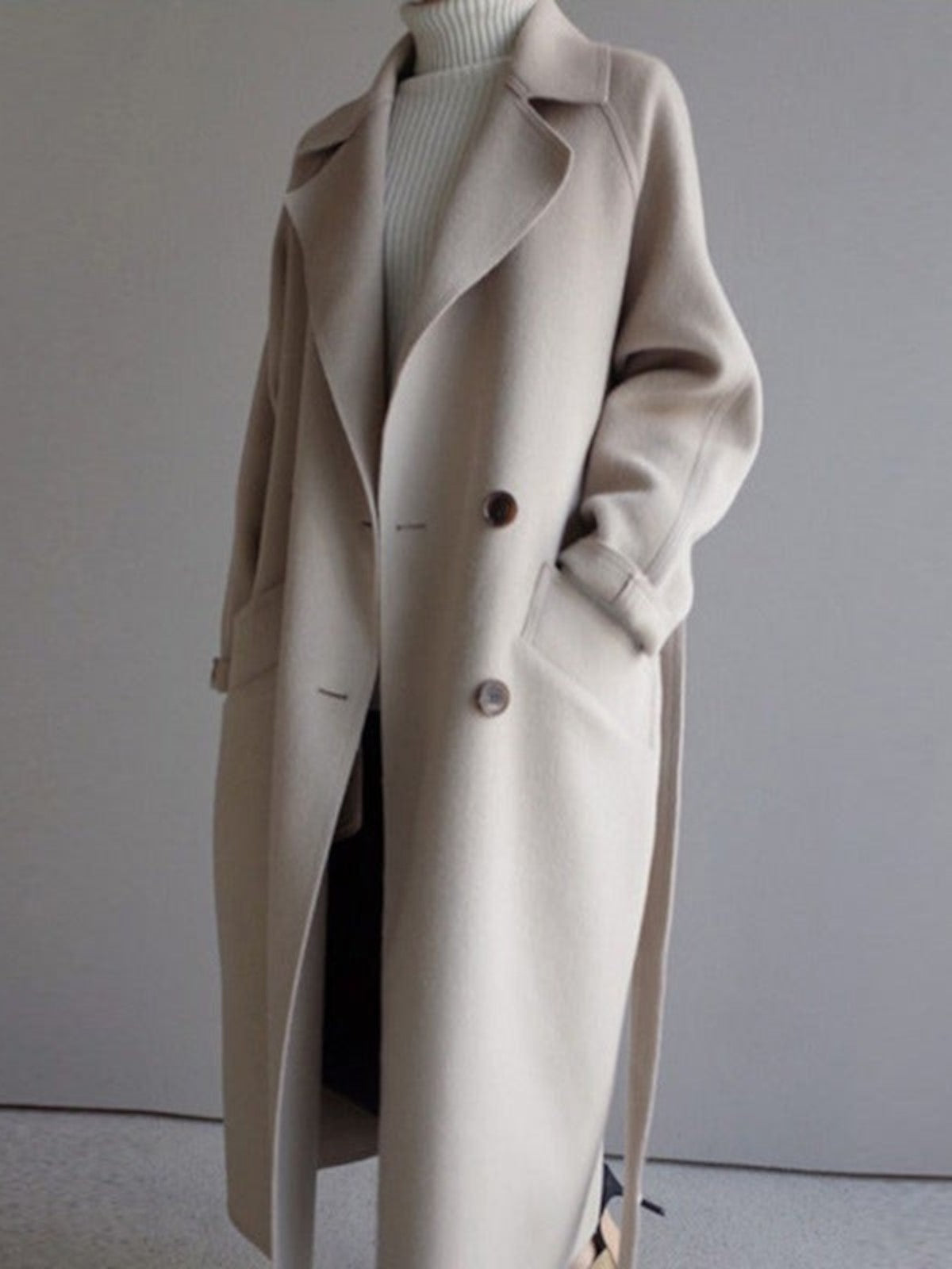 Elara Long Wool Blend Coat