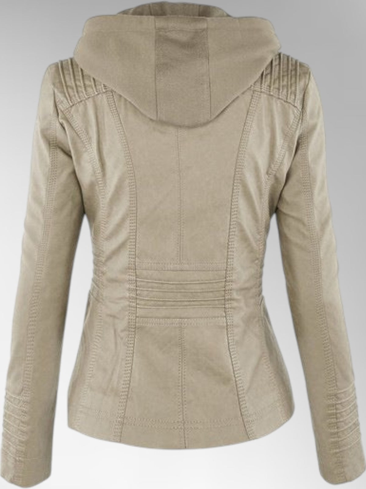 Mia Leather Detachable Hood Jacket