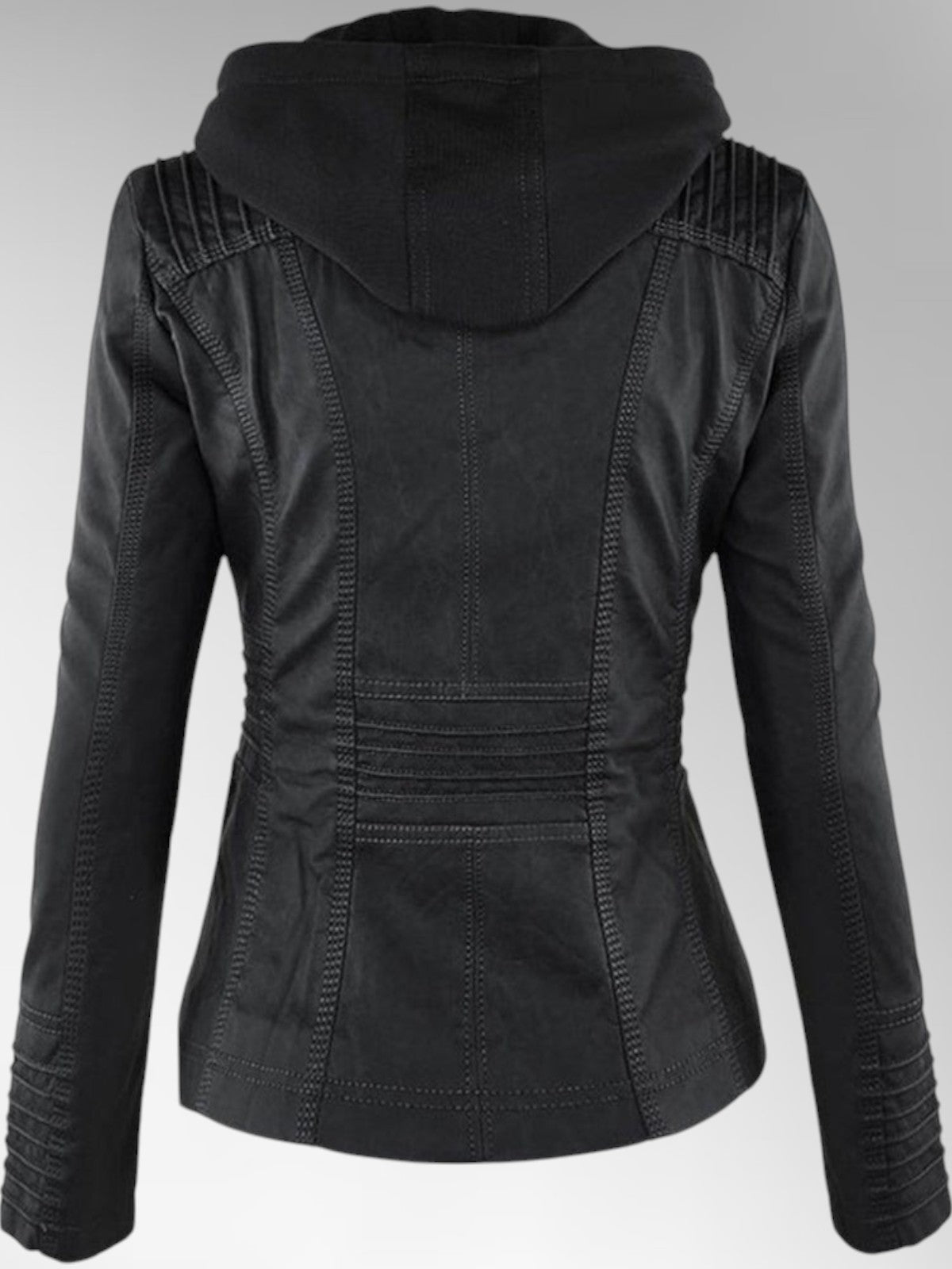 Mia Leather Detachable Hood Jacket