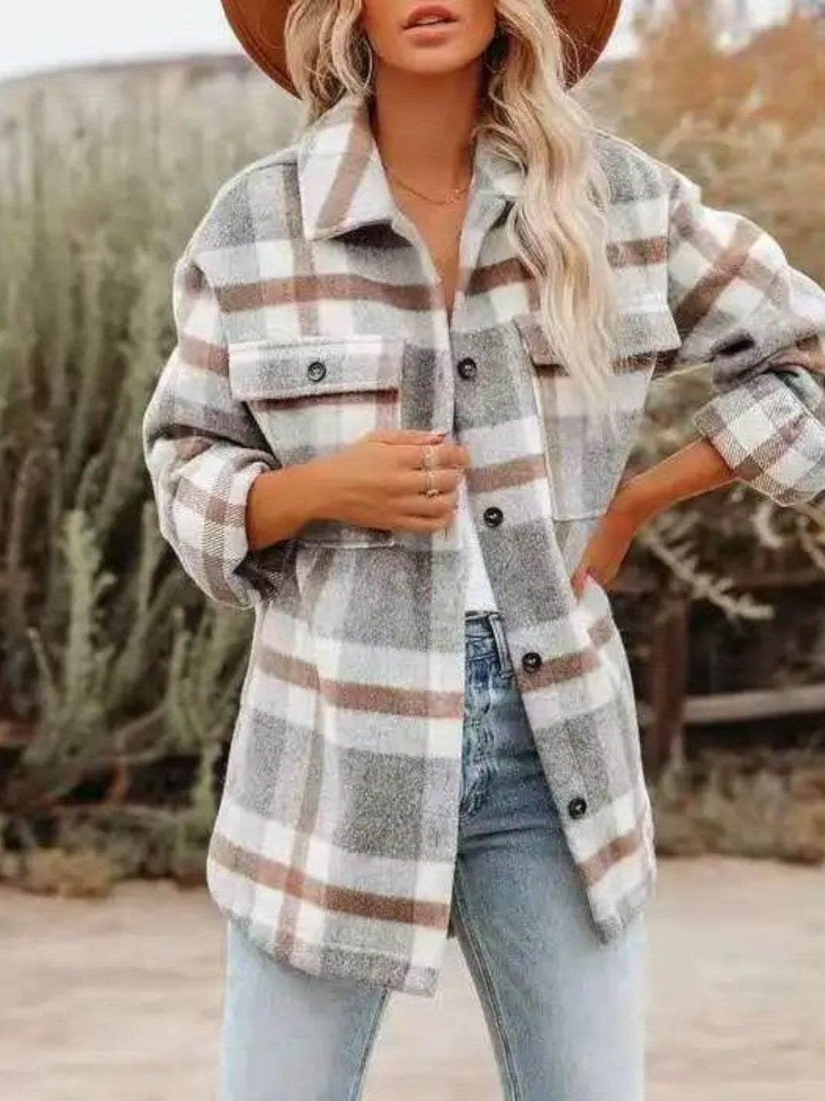 Elara Plaid Overshirt Coat