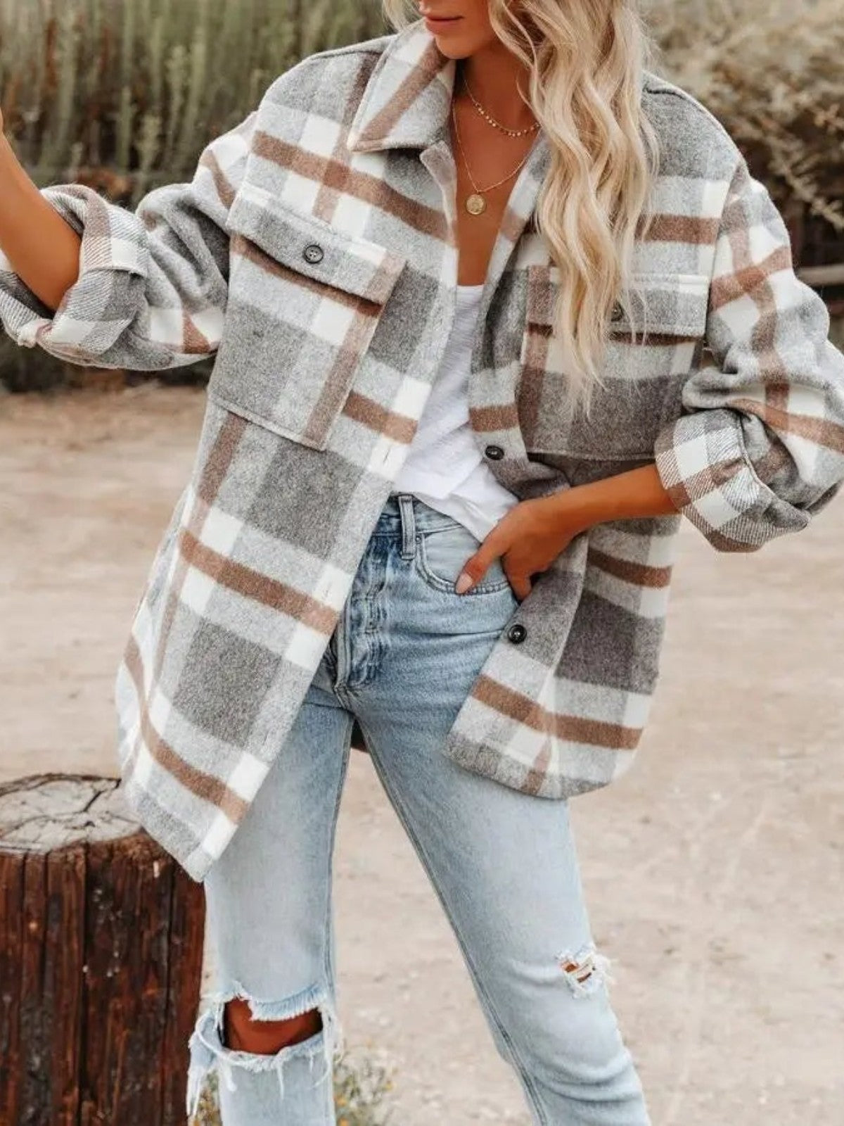 Elara Plaid Overshirt Coat