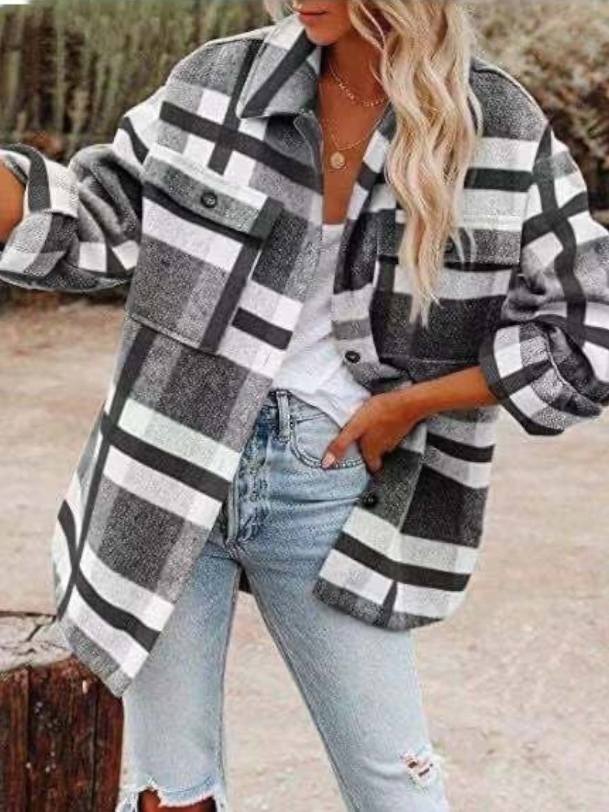 Elara Plaid Overshirt Coat