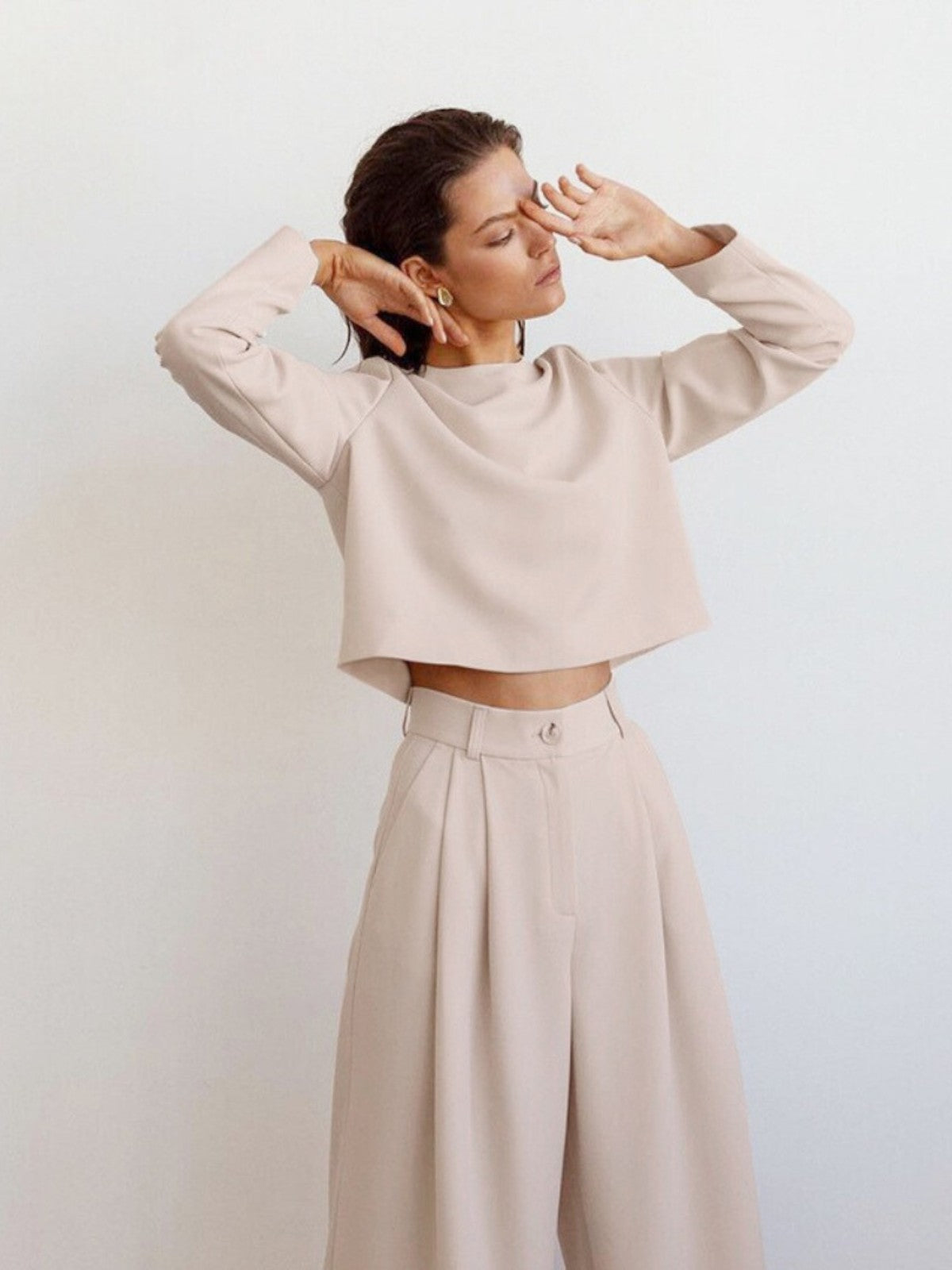 Lina Plain Two-Piece Palazzo Set