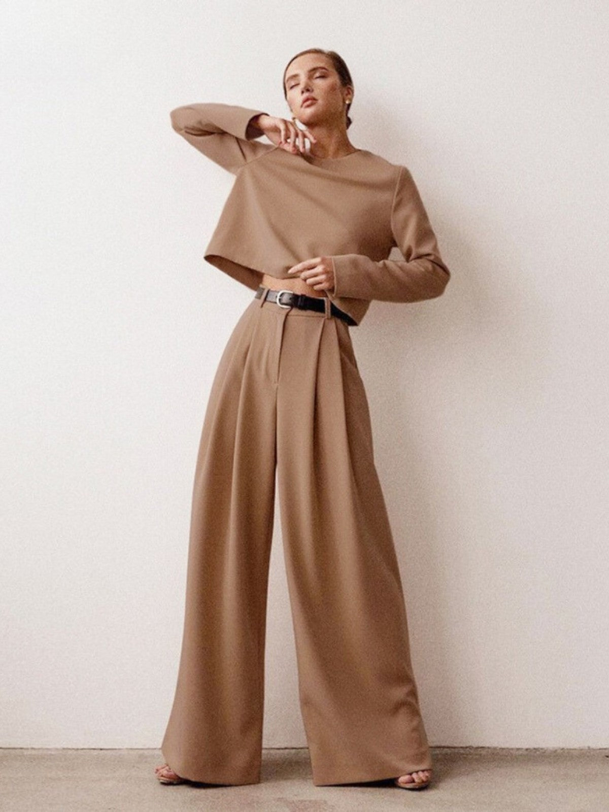 Lina Plain Two-Piece Palazzo Set