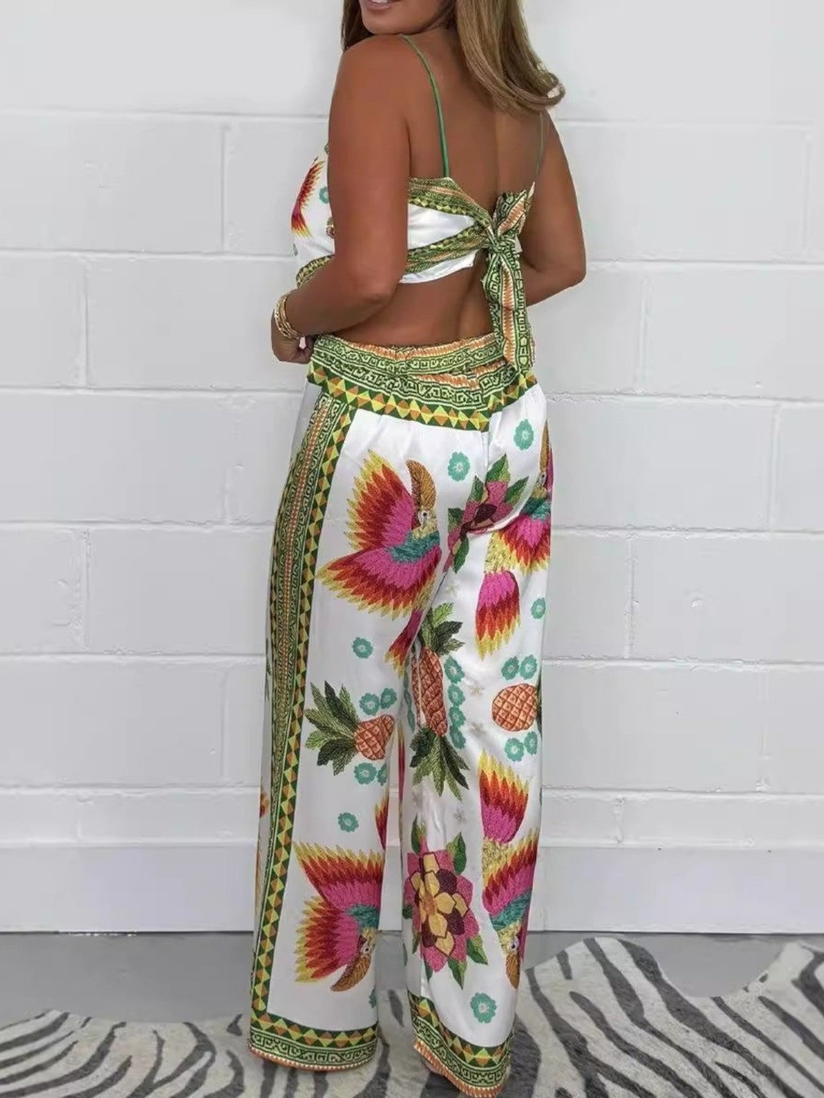 Elena Tropical Print Two-Piece Set