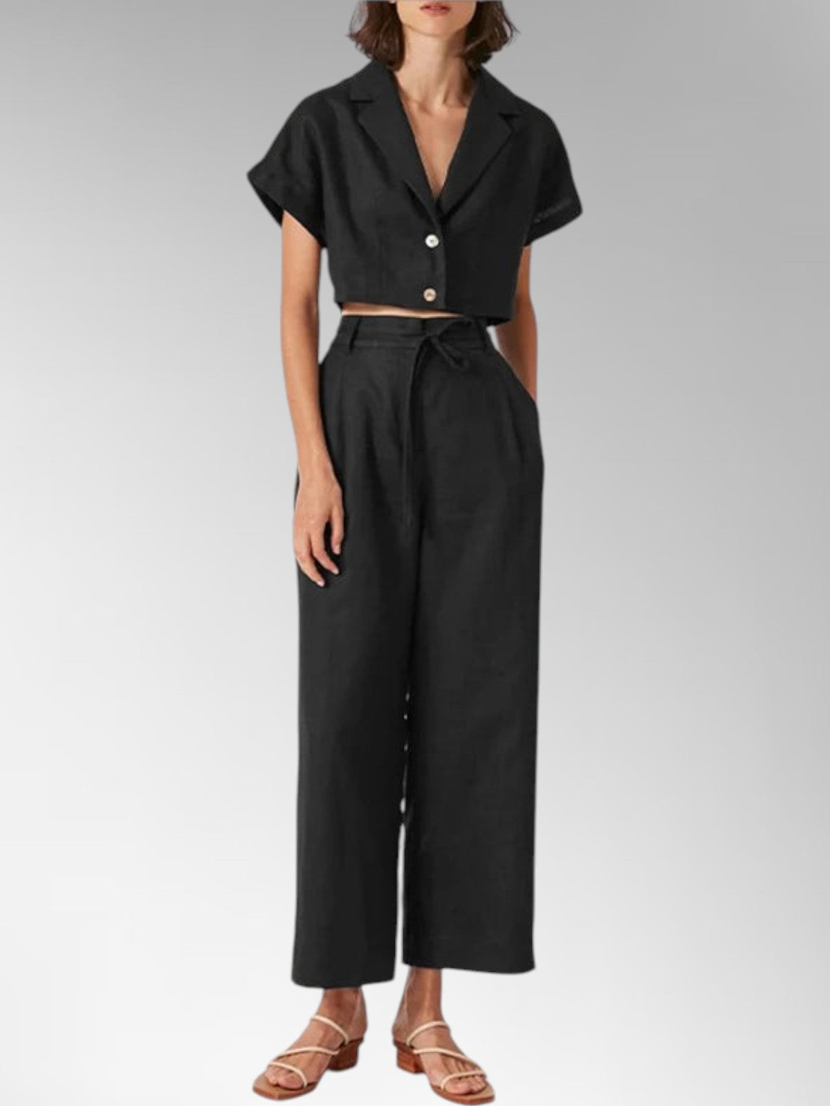 Ivy Linen Wide-Leg Trousers