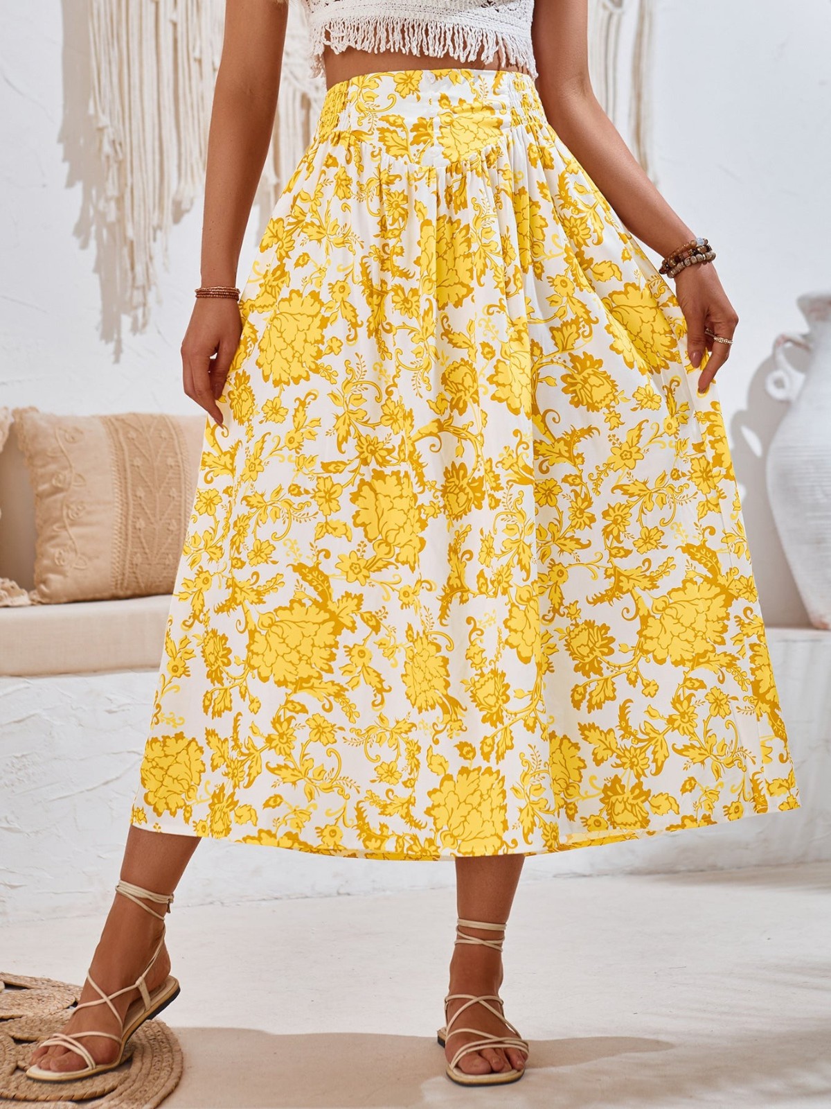 Mila Floral Midi Summer Skirt