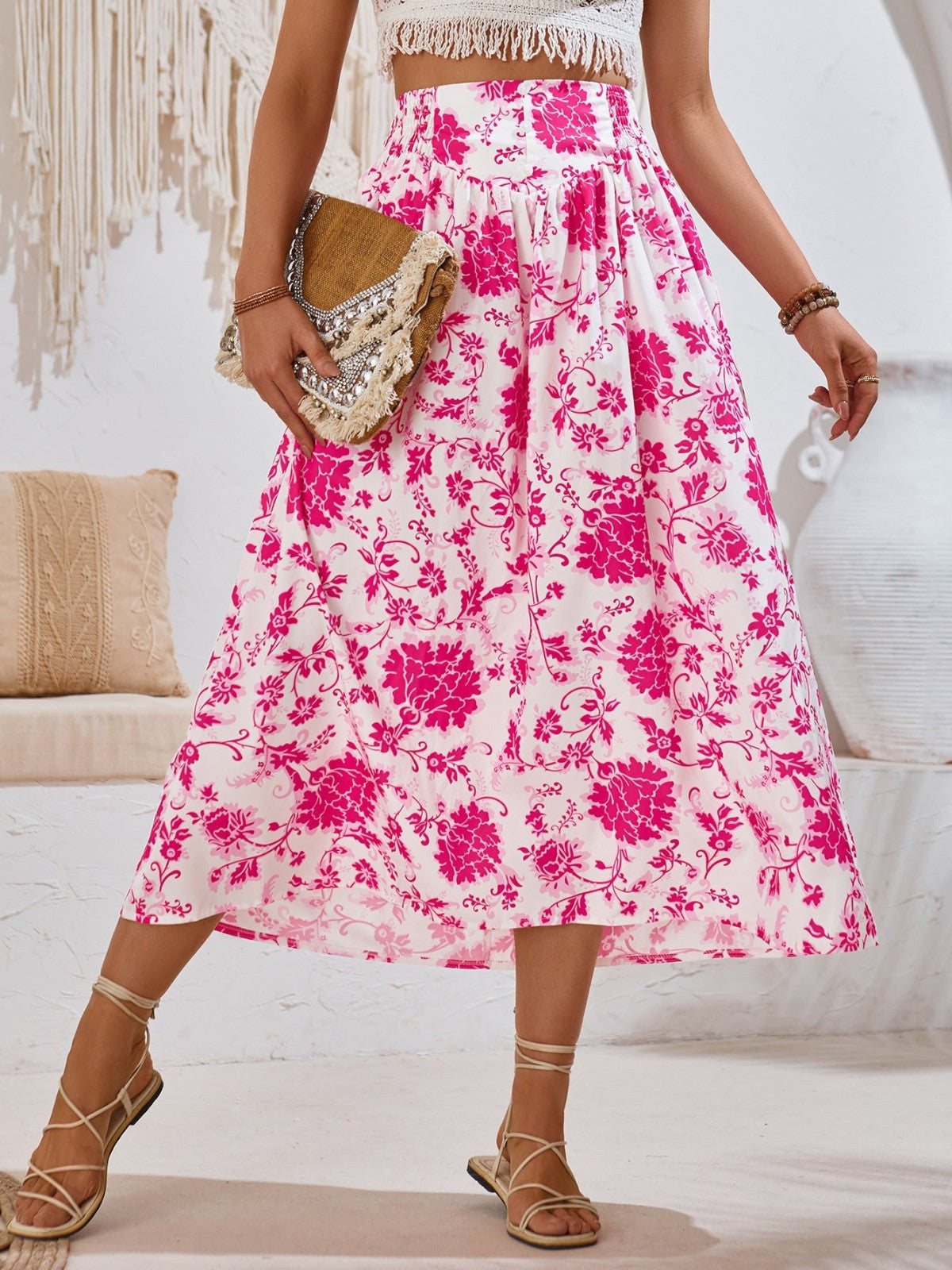 Mila Floral Midi Summer Skirt