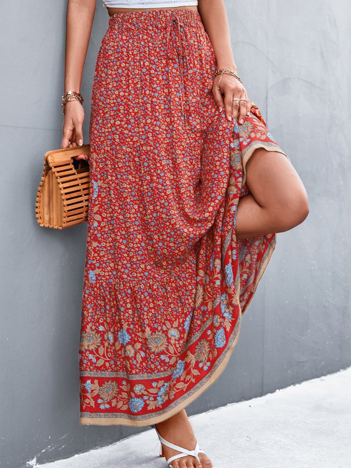 Luna Bohemian Floral Maxi Skirt
