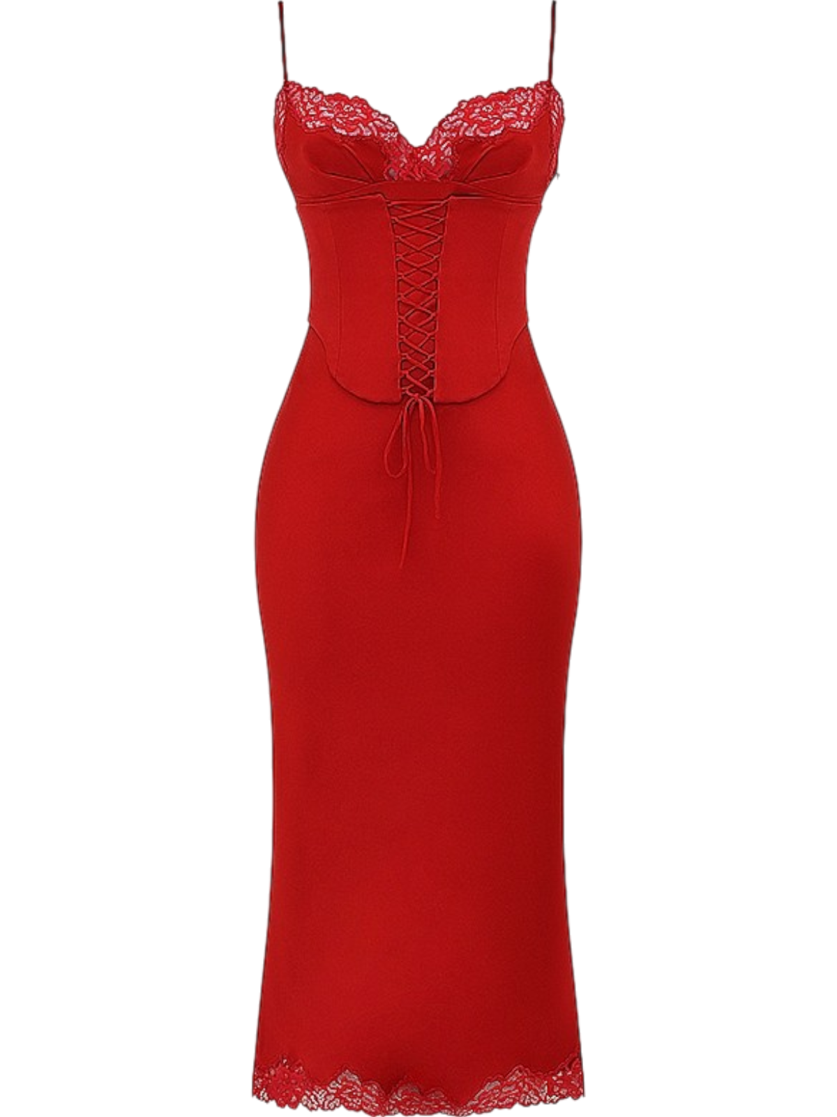 Alita Red Satin Slip Maxi Dress