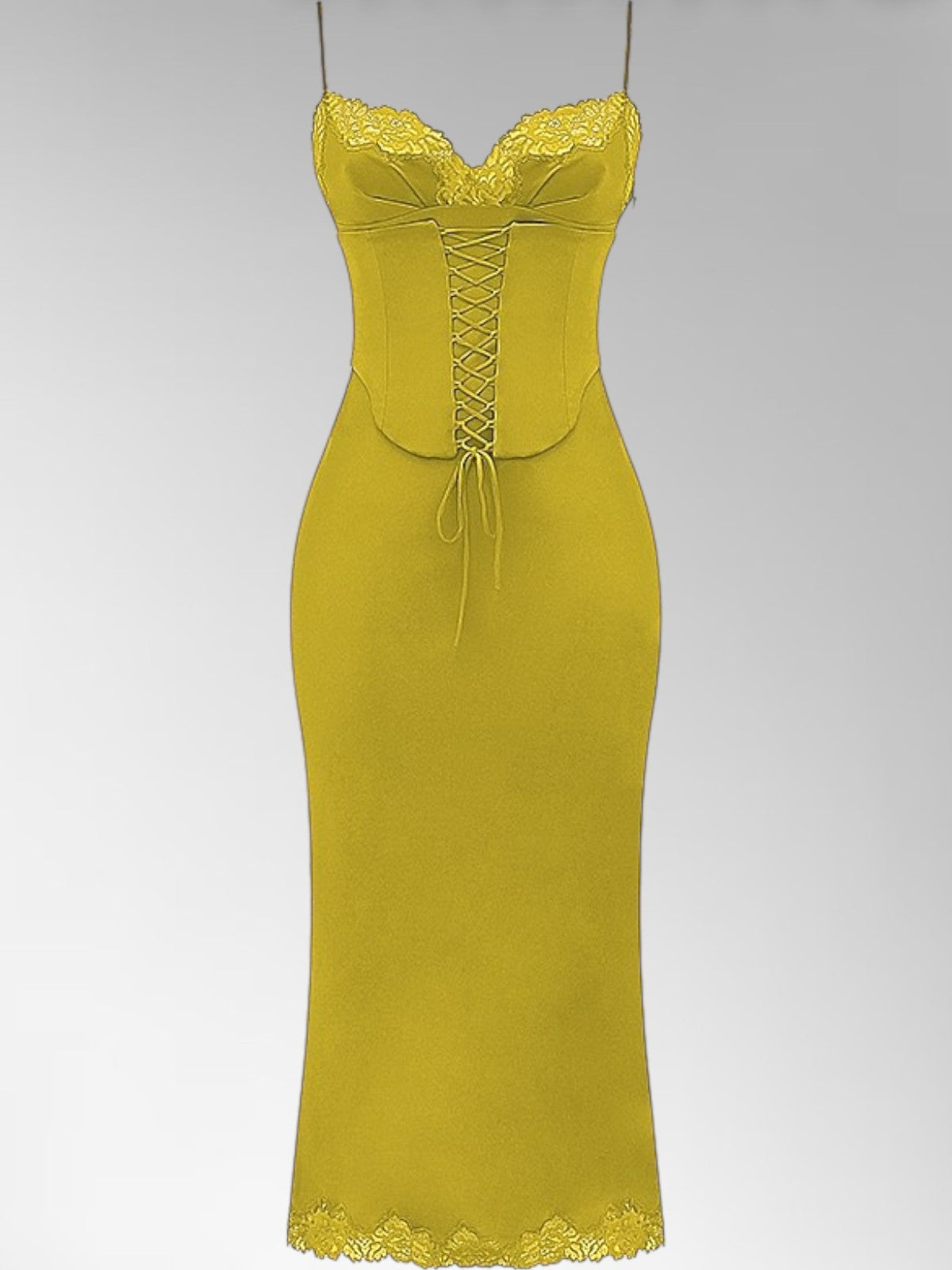 Saira Green Maxi Satin Slip Dress