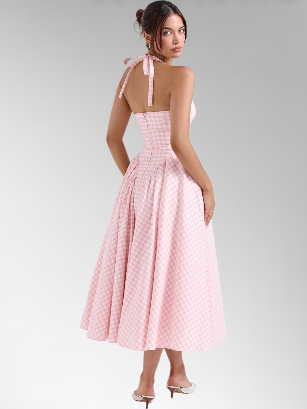 Luna Strawberry Halter Midi Dress