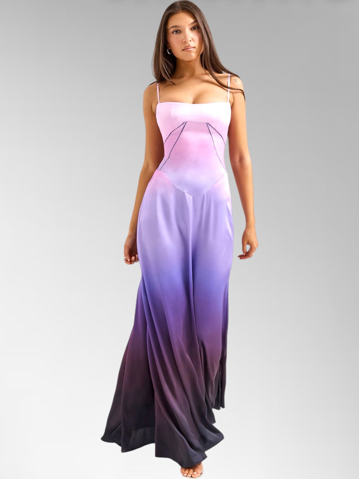 Samara Purple Lace Up Maxi Dress
