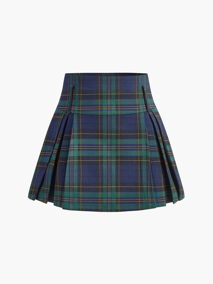 Zara Checked Zipper Mini Skirt