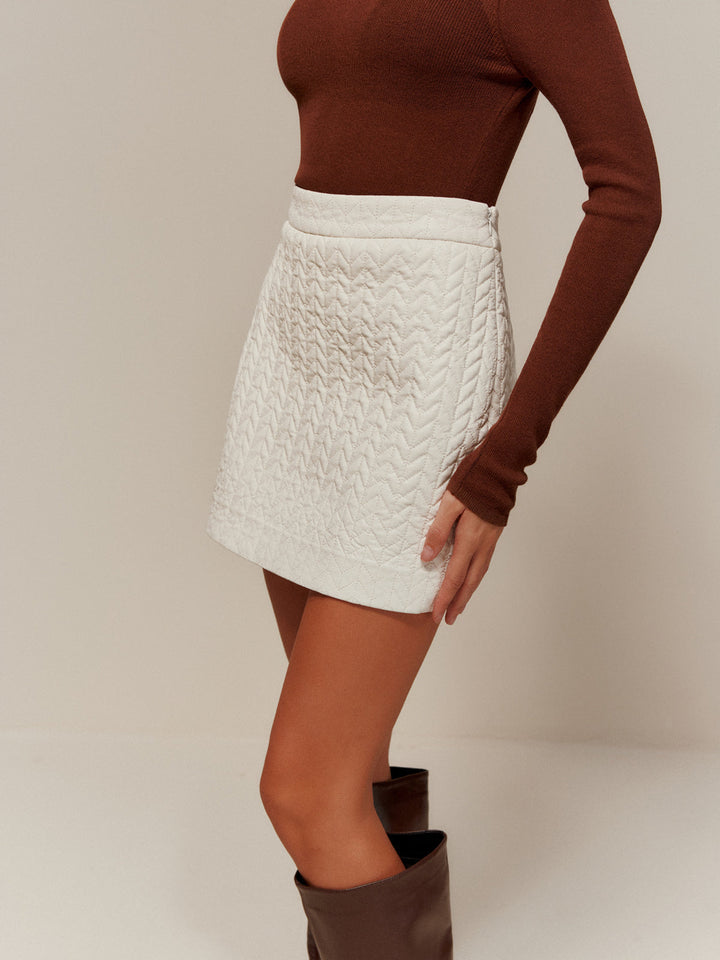 Isla Quilted Faux Leather Skirt