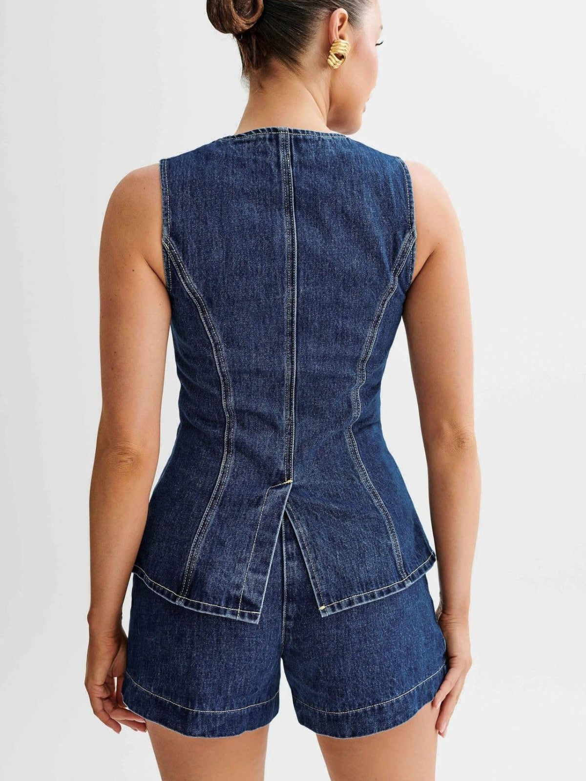 Nova Denim Vest & Shorts Set