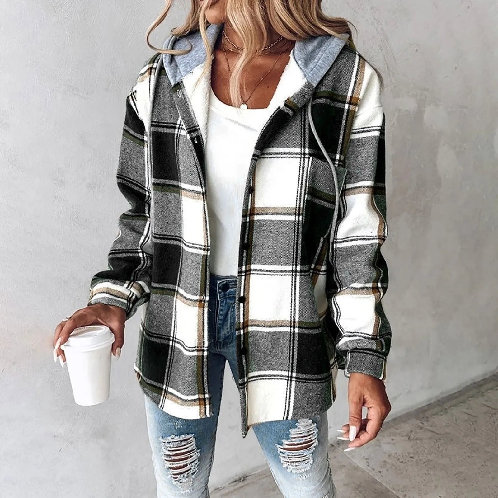 Liana Plaid Shirt Jacket